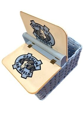University Of North Carolina Tarheels Vintage Wicker Picnic Basket